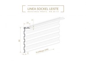 MB 60/15 - bündige Holzleisten, Massiv- & Trockenbau 2,4m