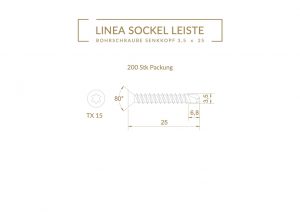 Montageschrauben Senkkopf 3,5x25mm, inkl PH2 Bit, 200 Pkg