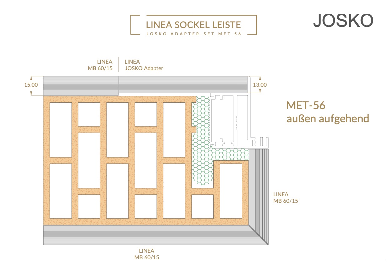 LINEA Adapter für Anschluss an JOSKO MET 56 außenaufgehend – Bild 2