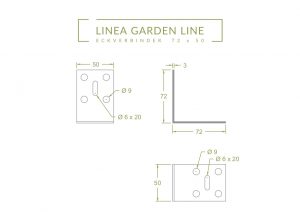 Eckverbinder verzinkt für Rasenkante 72x72x50mm