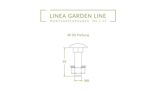 Schrauben fuer Rasenkante 6x25mm, 40 Pkg