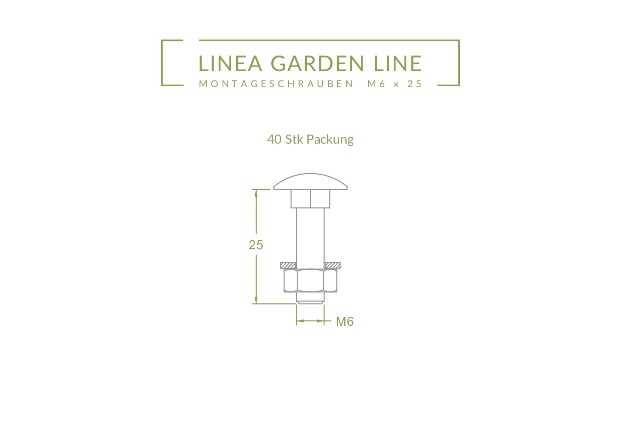 Schrauben fuer Rasenkante 6x25mm, 40 Pkg