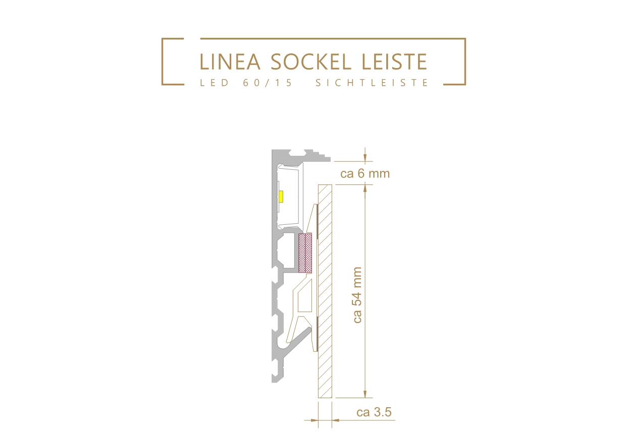 LED 60/15 - bündige Sockelleiste mit LED, Basisprofil, 2,4m – Bild 3